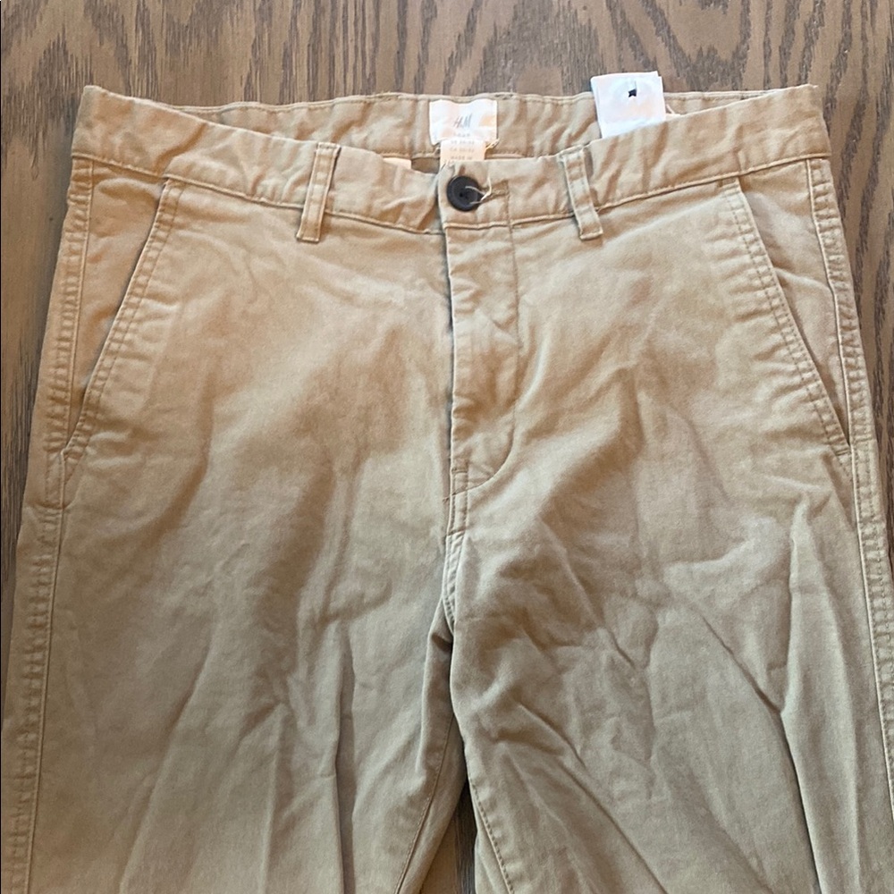 H&M Tan Chino Pants Classic Cotton Twill- School uniform pants